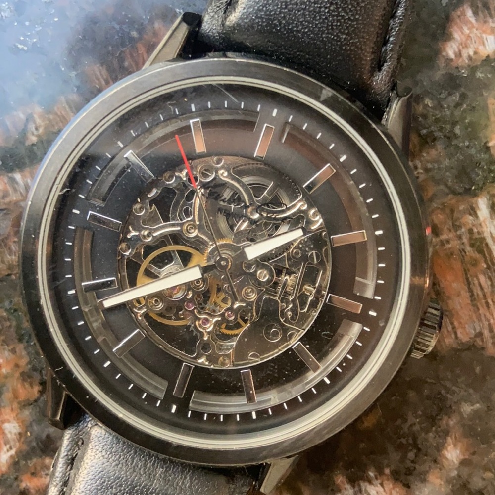 Kennith Cole New York Black Leather Dress Watch